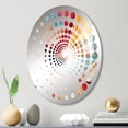 thumbnail image 1 of Designart "Geometric Mosaic Fusion" Geometric Spiral Dot Round Wall Mirror - Oval Printed Decorative Mirror - Multiple Color Options, 1 of 5