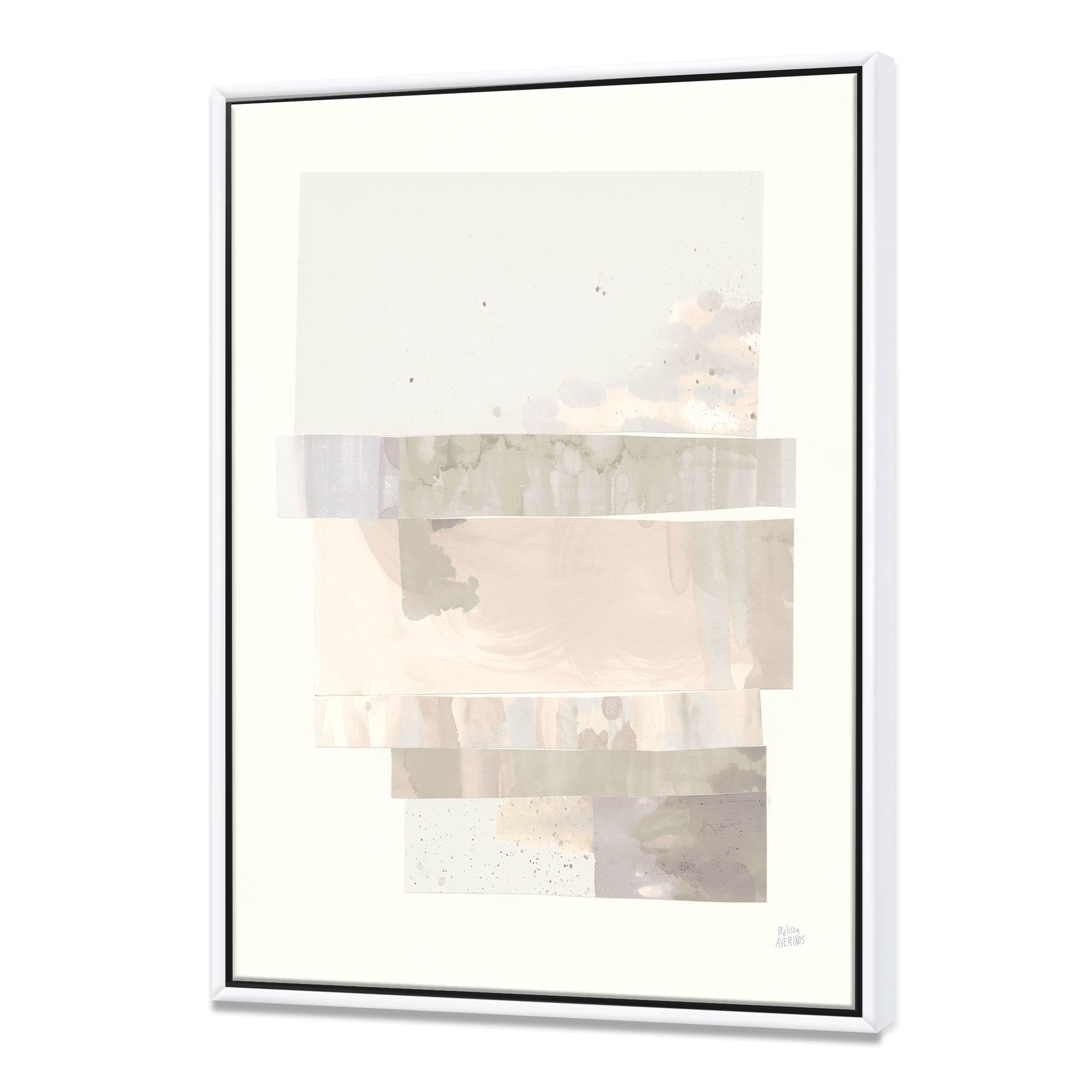 Designart ' Geometric Neutral Form I ' Shabby Chic Framed Canvas