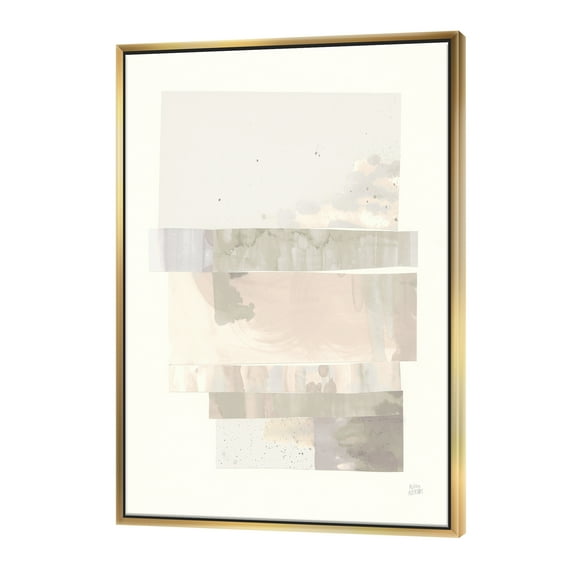 Designart ' Geometric Neutral Form I ' Shabby Chic Framed Canvas
