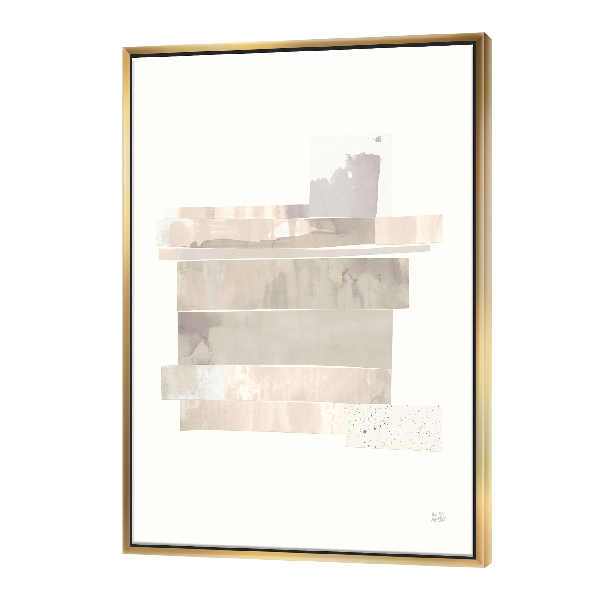 Designart ' Geometric Neutral Form II ' Shabby Chic Framed Canvas