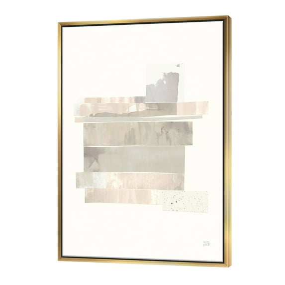 Designart ' Geometric Neutral Form II ' Shabby Chic Framed Canvas