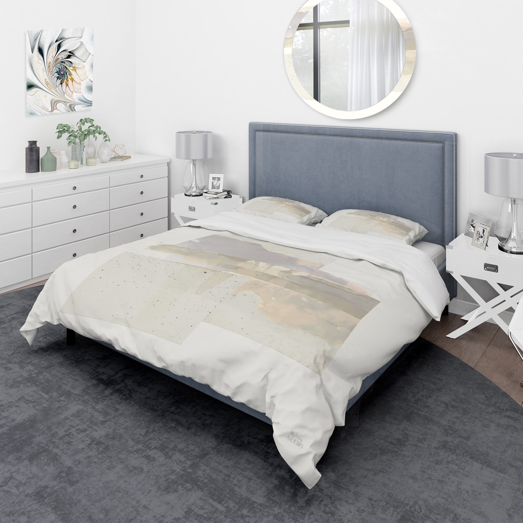 Designart 'Geometric Neutral Form III' Geometric Duvet Cover Set