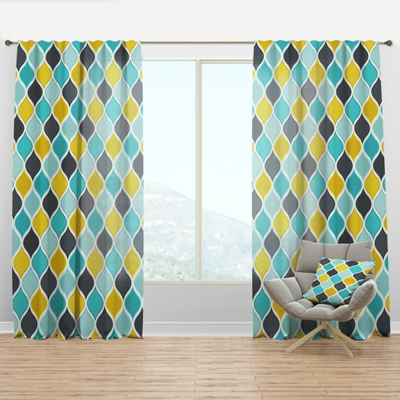 Designart 'Geometric Ornament Pattern' Bohemian & Eclectic Curtain Panel