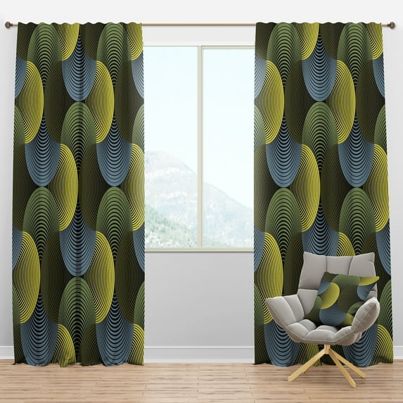 Designart 'Geometric Ornate Petals Grid' Modern & Contemporary Blackout Curtain Panel