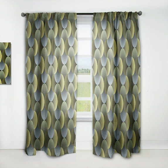 Designart 'Geometric Ornate Petals Grid' Modern & Contemporary Curtain Panel