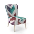 thumbnail image 1 of Designart "Geometric Pattern Of Red And Blue Arrows" Upholstered Transitional Accent Chair - Arm Chair, 1 of 5
