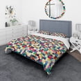 thumbnail image 1 of Designart 'Geometric Pattern with Circles' Modern & Contemporary Duvet Cover Set, 1 of 4