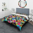 thumbnail image 1 of Designart 'Geometric Pattern with Triangles' Modern & Contemporary Duvet Cover Set, 1 of 4