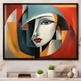 thumbnail image 1 of Designart "Geometric Portrait in Cubism IV" Cubism Floater Framed Wall Art Print, 1 of 7