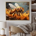 thumbnail image 1 of Designart "Geometric Portrait of a Busy Bee II" Animals Floater Framed Canvas Wall Art, 1 of 7