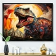 thumbnail image 1 of Designart "Geometric Rendering of a Prehistoric Dinosaur Legacy I" Animals Floater Framed Canvas Print, 1 of 7