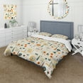 thumbnail image 1 of Designart "Geometric Resurgence In Midcentury Design I" Orange Midcentury Bedding Covert Set - Mid-Century Modern Bed Set With 1 Sham, 1 of 5