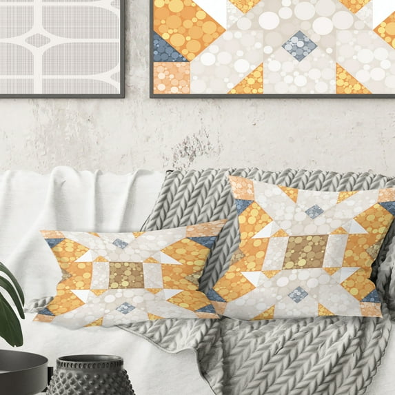 Designart Geometric Retro Design I' Mid-Century Modern Throw Pillow - 16x16