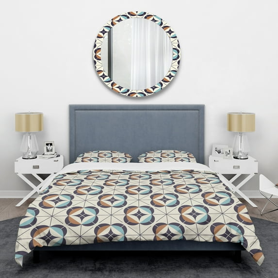 Designart 'Geometric Retro Design V' Mid-Century Modern Duvet Cover Set