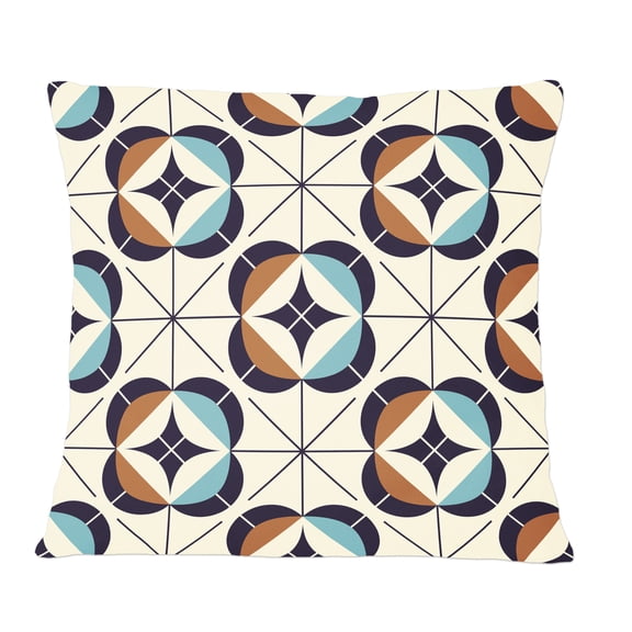 Designart Geometric Retro Design V' Mid-Century Modern Throw Pillow - 12x20