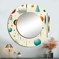 thumbnail image 1 of Designart "Geometric Retro Matrix In Beige" Geometric Round Mirror Wall Decor Modern - Large Beige Round Bathroom Mirror - Round Mirror - 36" x 36", 1 of 6