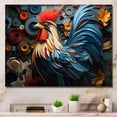 thumbnail image 1 of Designart "Geometric Rooster Portrait" Animals Canvas Art Print, 1 of 5