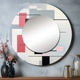 thumbnail image 1 of Designart "Geometric Serenity Pink Suprematism" Abstract Round Mirror Wall Decor Modern - Large Pink Round Bathroom Mirror - Round Mirror - 36" x 36", 1 of 6
