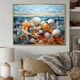 thumbnail image 1 of Designart "Geometric Serenity Seashell Art I" Animals Floater Framed Wall Art Living Room, 1 of 7