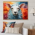 thumbnail image 1 of Designart "Geometric Serenity of Sheep" Animals Floater Framed Canvas Print, 1 of 7