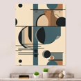 thumbnail image 1 of Designart "Geometric Shadows in Blue and Black V" Minimalism Metal Wall Art Prints, 1 of 5