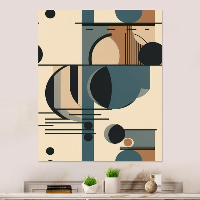 Designart "Geometric Shadows in Blue and Black V" Minimalism Metal Wall Art Prints