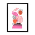thumbnail image 1 of Designart 'Geometric Sun and Moon Shapes With Tropical Leaves' Modern Framed Art Print, 1 of 4