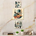 thumbnail image 1 of Designart "Geometric Tranquility Cream and Blue III" Minimalism Oversized Wall Clock - Set Of 3 - Multipanel Clock For Living Room Décor - Large Contemporary Wall Clock, 1 of 6