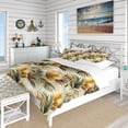 thumbnail image 1 of Designart "Geometric Tropics" Gold Tropical Bedding Covert Set - Tropical Bed Set With 2 Shams, 1 of 5