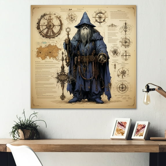 Designart "Geometric Ufo Exploration V" Wizards Wall Art Living Room