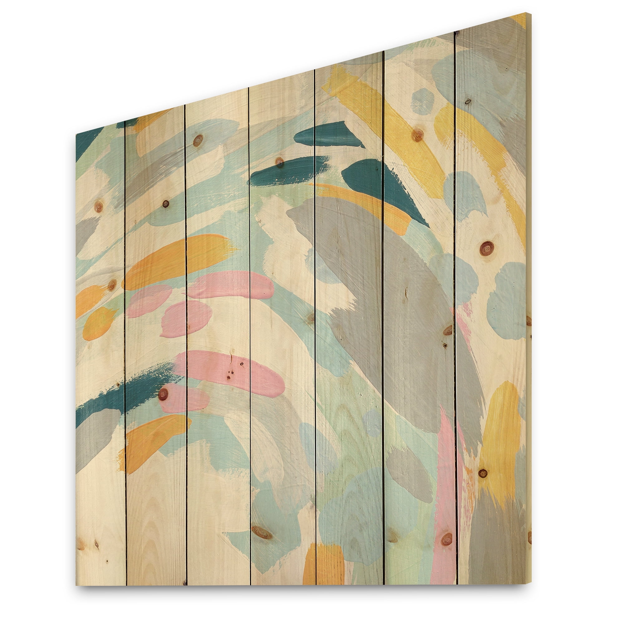 Designart 'Geometric Vortex II' Modern & Contemporary Print on Natural Pine Wood