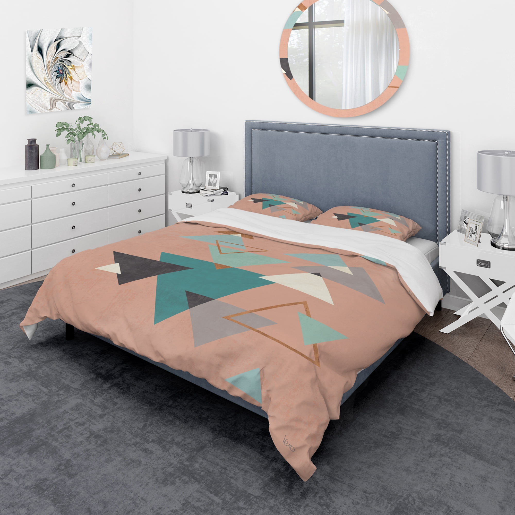 Designart 'Geometric hexagons Pattern III' Geometric Duvet Cover Set