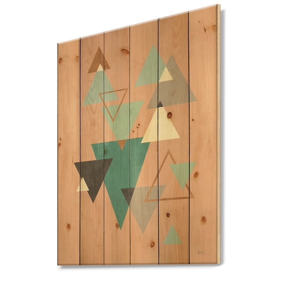 Designart 'Geometric hexagons Pattern III' Transitional Print on Natural Pine Wood