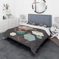 thumbnail image 1 of Designart 'Geometric hexagons Pattern IV' Geometric Duvet Cover Set, 1 of 4