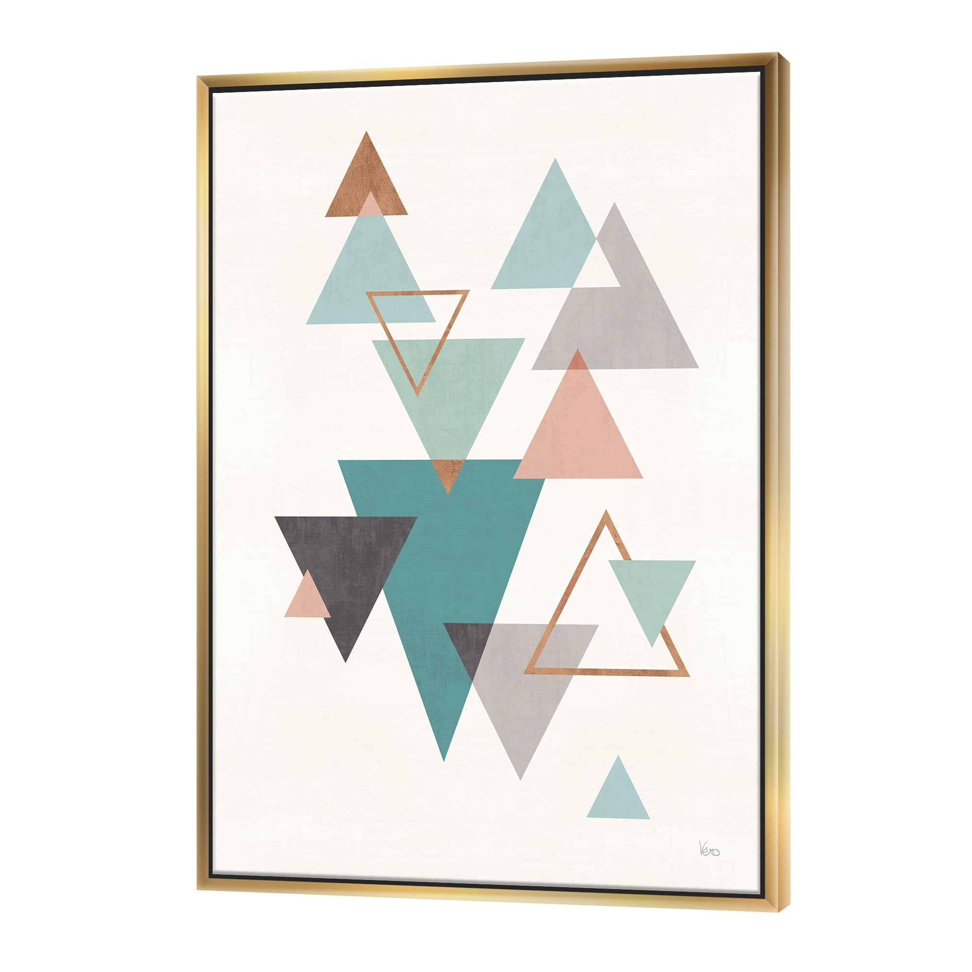 Designart ' Geometric hexagons Pattern V ' Transitional Framed Canvas
