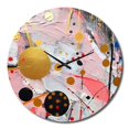 thumbnail image 1 of Designart "Geometric in Pink and Grey II" Modern Oversized Wall Clock, 1 of 5