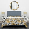 thumbnail image 1 of Designart 'Geometric luxury jungle foliage pattern' Mid-Century Modern Duvet Cover Set, 1 of 4