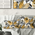 thumbnail image 1 of Designart Geometric luxury jungle foliage pattern' Mid-Century Modern Throw Pillow - 16x16, 1 of 2