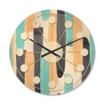 thumbnail image 1 of Designart 'Geometrical Abstract Retro I' Mid-Century Modern Wood Wall Clock, 1 of 5