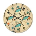 thumbnail image 1 of Designart 'Geometrical Abstract Retro Minimal Pattern I' Mid-Century Modern Wood Wall Clock, 1 of 5