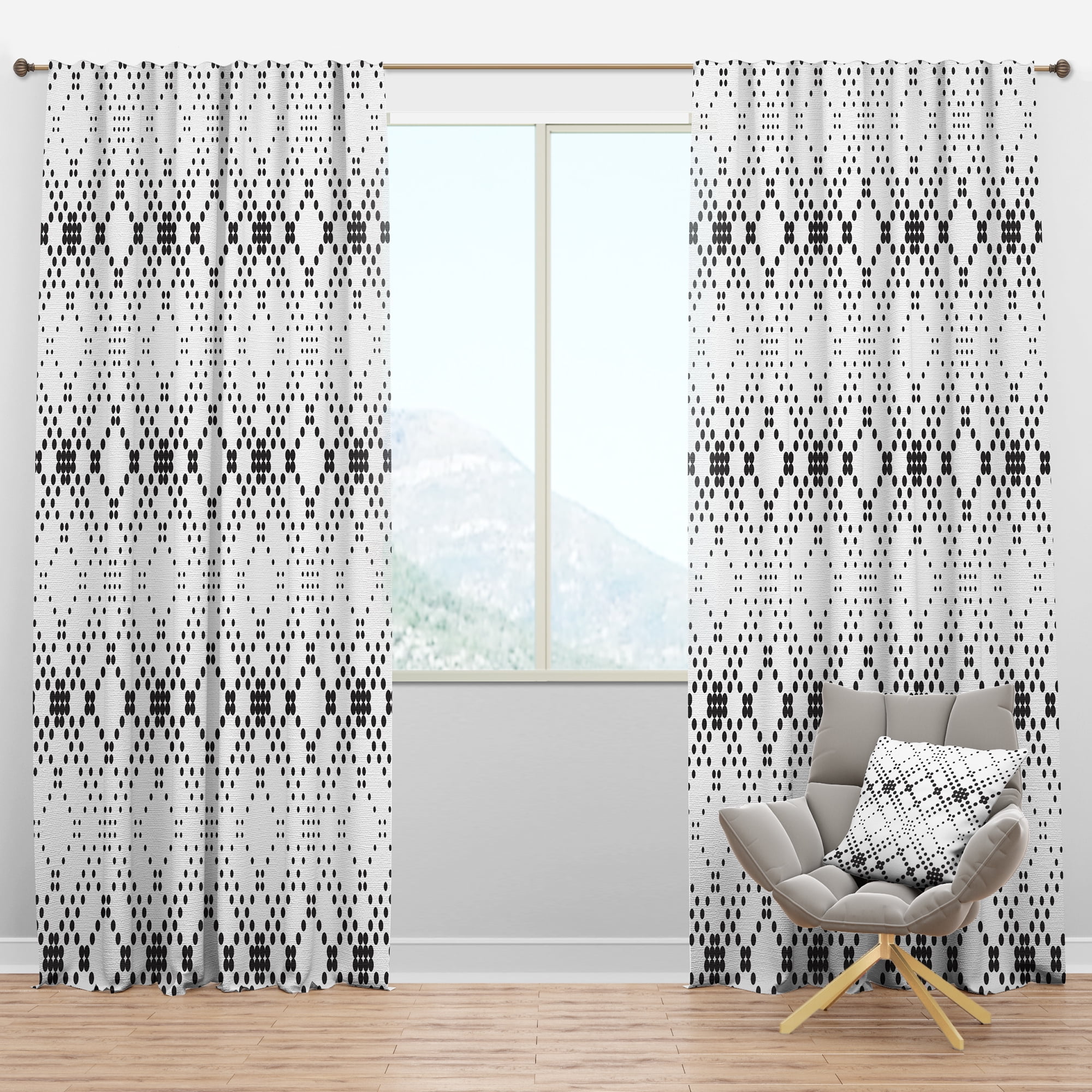 Designart 'Geometrical Abstract Retro Minimal Pattern IX' Mid-Century Modern Blackout Curtain Panel