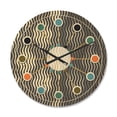 thumbnail image 1 of Designart 'Geometrical Abstract Retro Minimal Pattern V' Mid-Century Modern Wood Wall Clock, 1 of 5