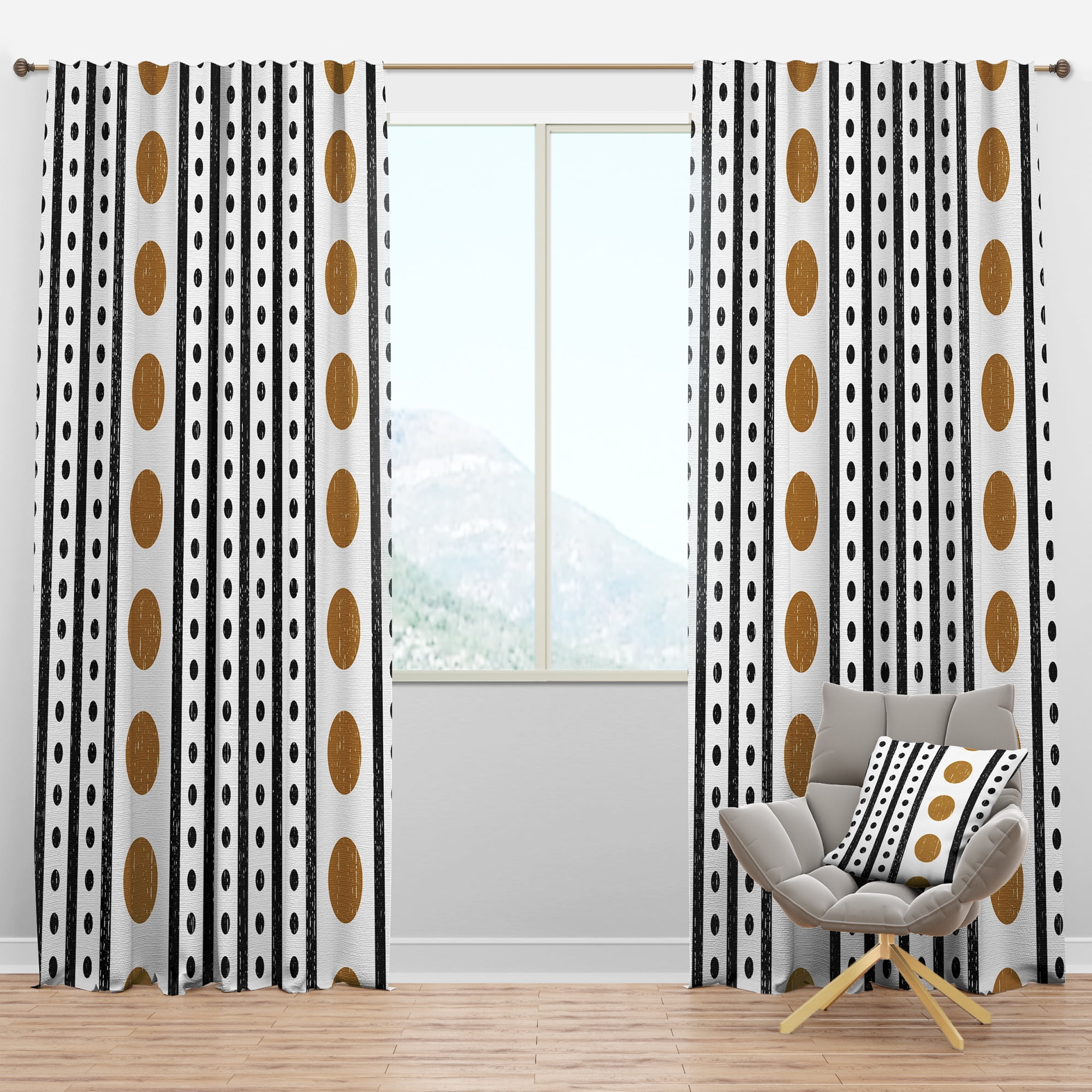 Designart 'Geometrical Abstract Retro Minimal Pattern VI' Mid-Century Modern Blackout Curtain Panel
