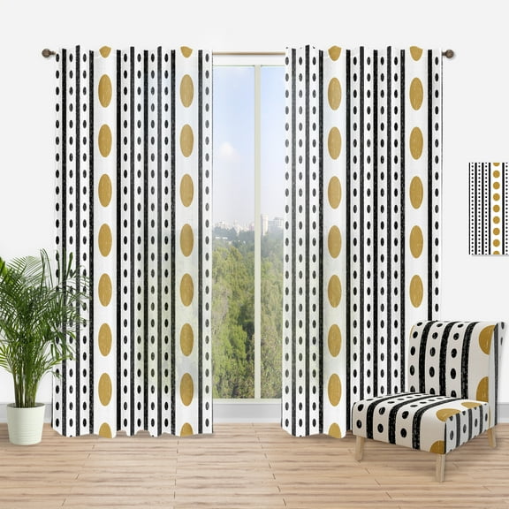 Designart 'Geometrical Abstract Retro Minimal Pattern VI' Mid-Century Modern Curtain Panel