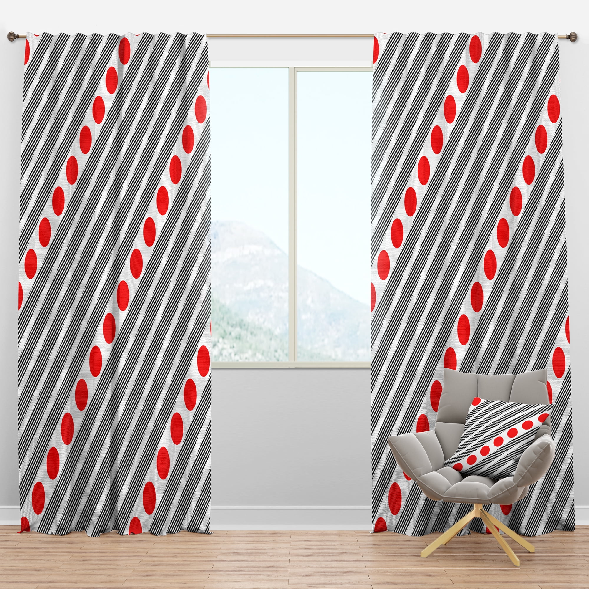 Designart 'Geometrical Abstract Retro Minimal Pattern XI' Mid-Century Modern Blackout Curtain Panel