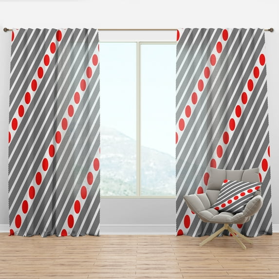 Designart 'Geometrical Abstract Retro Minimal Pattern XI' Mid-Century Modern Curtain Panel