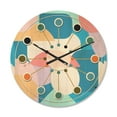 thumbnail image 1 of Designart 'Geometrical Abstract Retro Pattern II' Mid-Century Modern Wood Wall Clock, 1 of 5