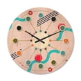 thumbnail image 1 of Designart 'Geometrical Abstract Retro Pattern III' Mid-Century Modern Wood Wall Clock, 1 of 5