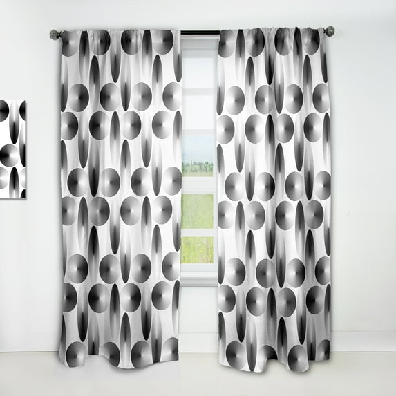 Designart 'Geometrical Abstract Retro Pattern IV' Mid-Century Modern Curtain Panel