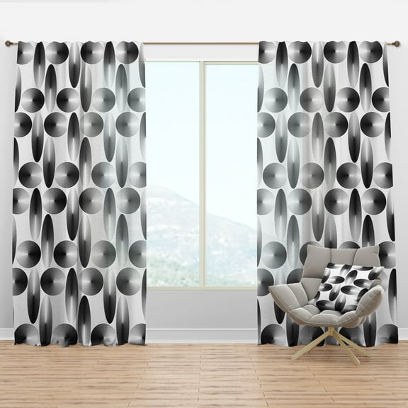 Designart 'Geometrical Abstract Retro Pattern IV' Mid-Century Modern Curtain Panel